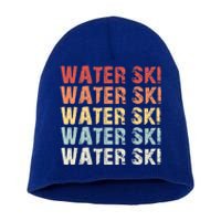 Retro Water Ski Lover Gift Waterski Love Funny Gift Skiing Gift Short Acrylic Beanie