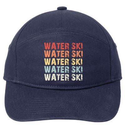 Retro Water Ski Lover Gift Waterski Love Funny Gift Skiing Gift 7-Panel Snapback Hat