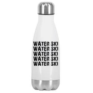 Retro Water Ski Lover Gift Waterski Love Funny Gift Skiing Gift Stainless Steel Insulated Water Bottle