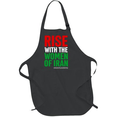 RISE WITH THE WOMEN OF IRAN Women Life Freedom Stand With Women Full-Length Apron With Pockets