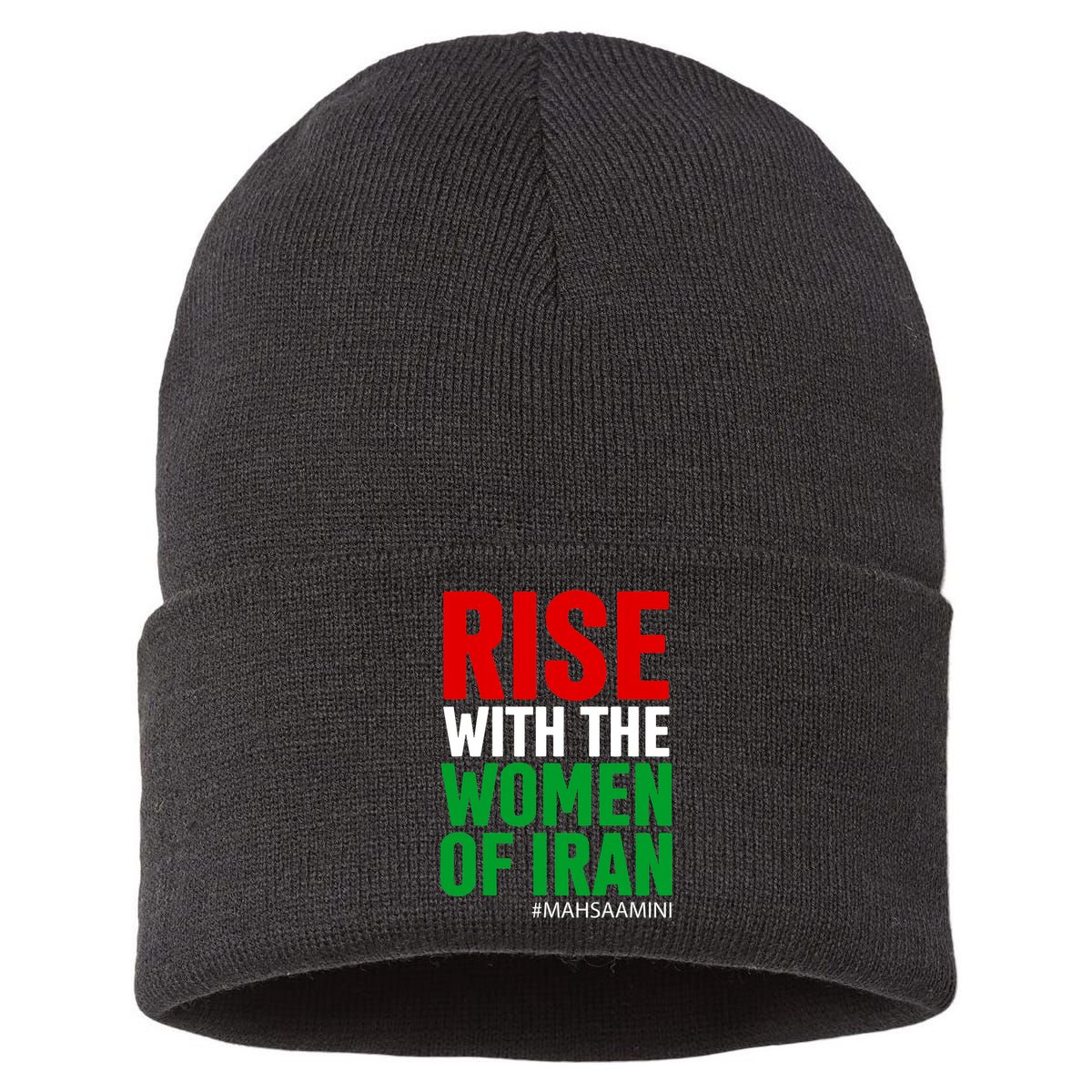 RISE WITH THE WOMEN OF IRAN Women Life Freedom Stand With Women Sustainable Knit Beanie