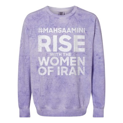 RISE WITH THE WOMEN OF IRAN #Mahsaamini Colorblast Crewneck Sweatshirt