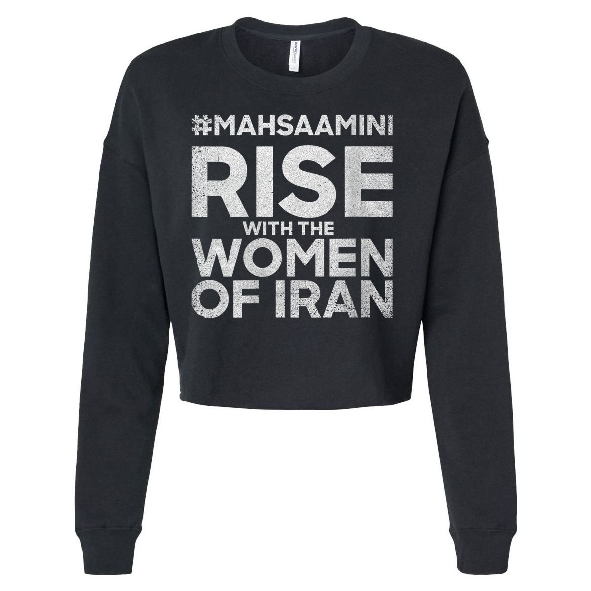 RISE WITH THE WOMEN OF IRAN #Mahsaamini Cropped Pullover Crew