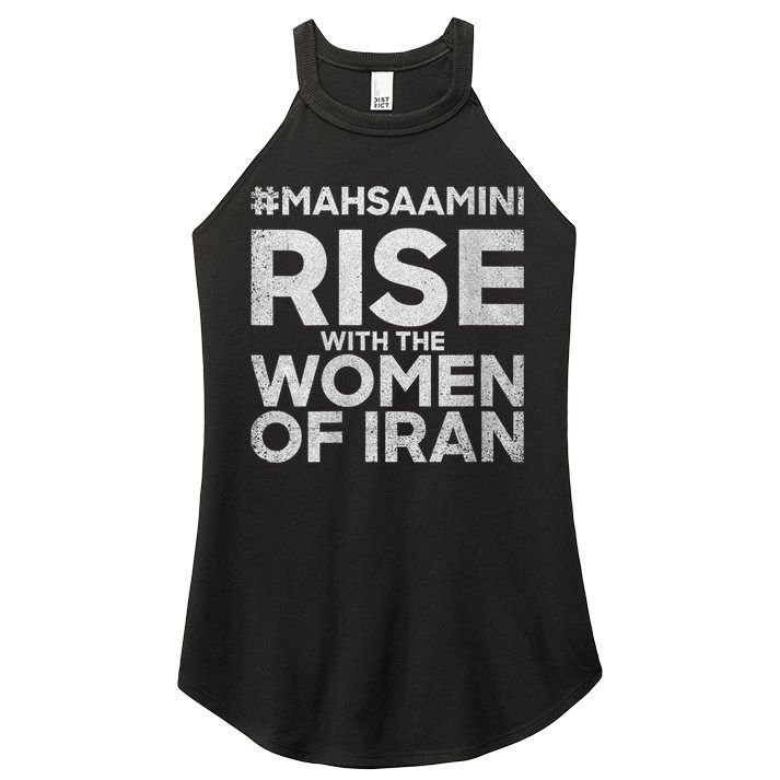 RISE WITH THE WOMEN OF IRAN #Mahsaamini Women's Perfect Tri Rocker Tank