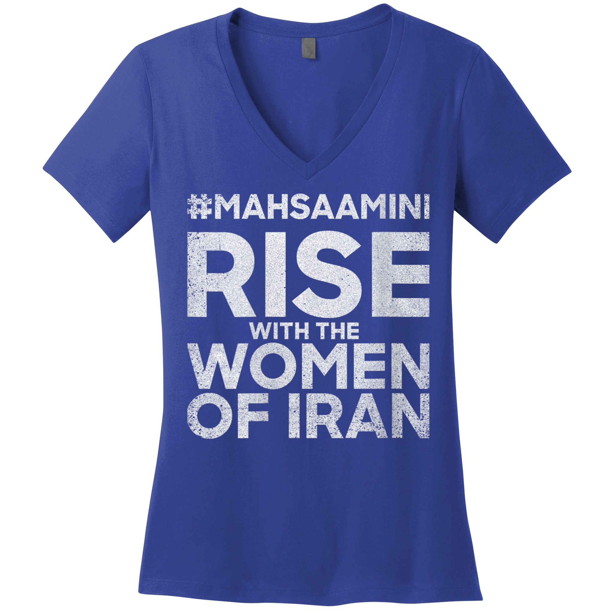 RISE WITH THE WOMEN OF IRAN #Mahsaamini Women's V-Neck T-Shirt