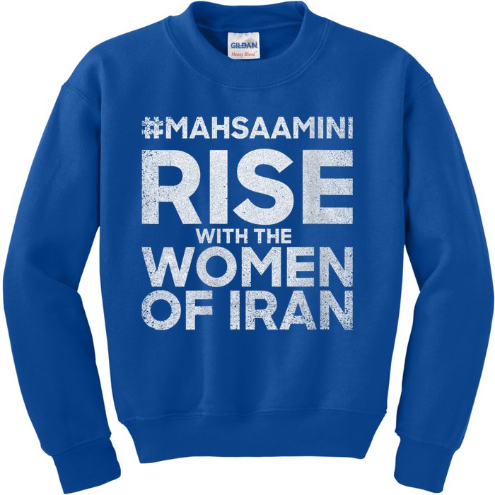 RISE WITH THE WOMEN OF IRAN #Mahsaamini Kids Sweatshirt