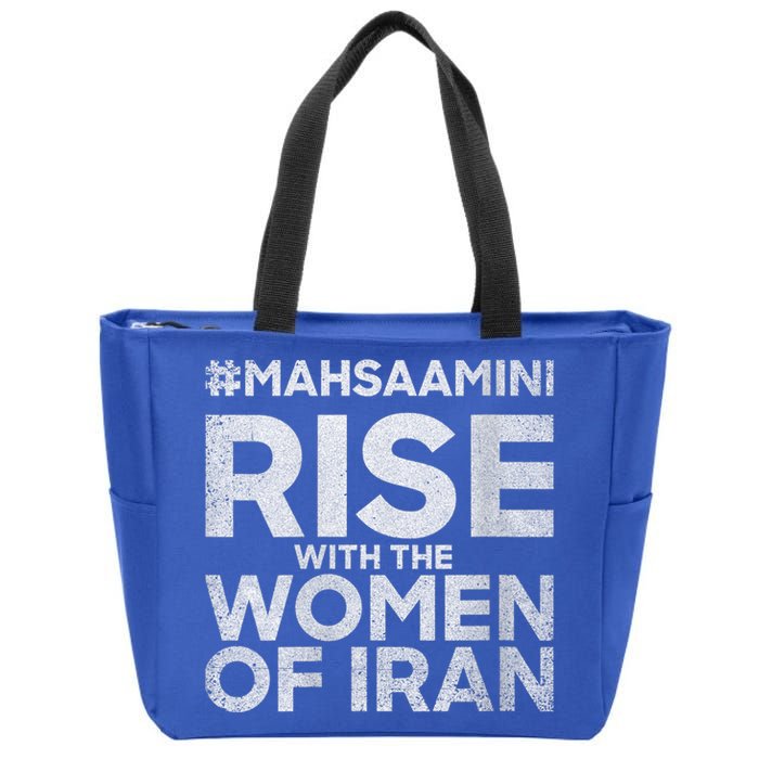 RISE WITH THE WOMEN OF IRAN #Mahsaamini Zip Tote Bag