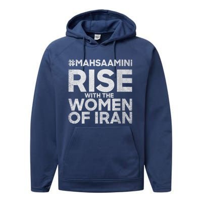 RISE WITH THE WOMEN OF IRAN #Mahsaamini Performance Fleece Hoodie