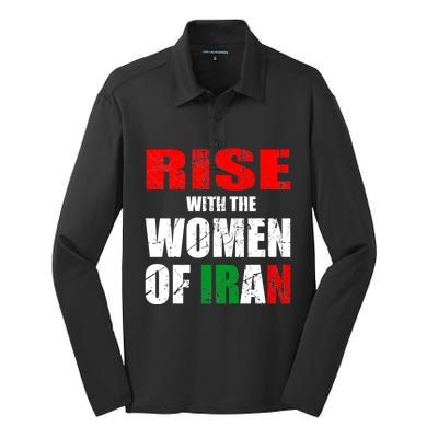 Rise With The Of Iran Life Freedom Gift Silk Touch Performance Long Sleeve Polo