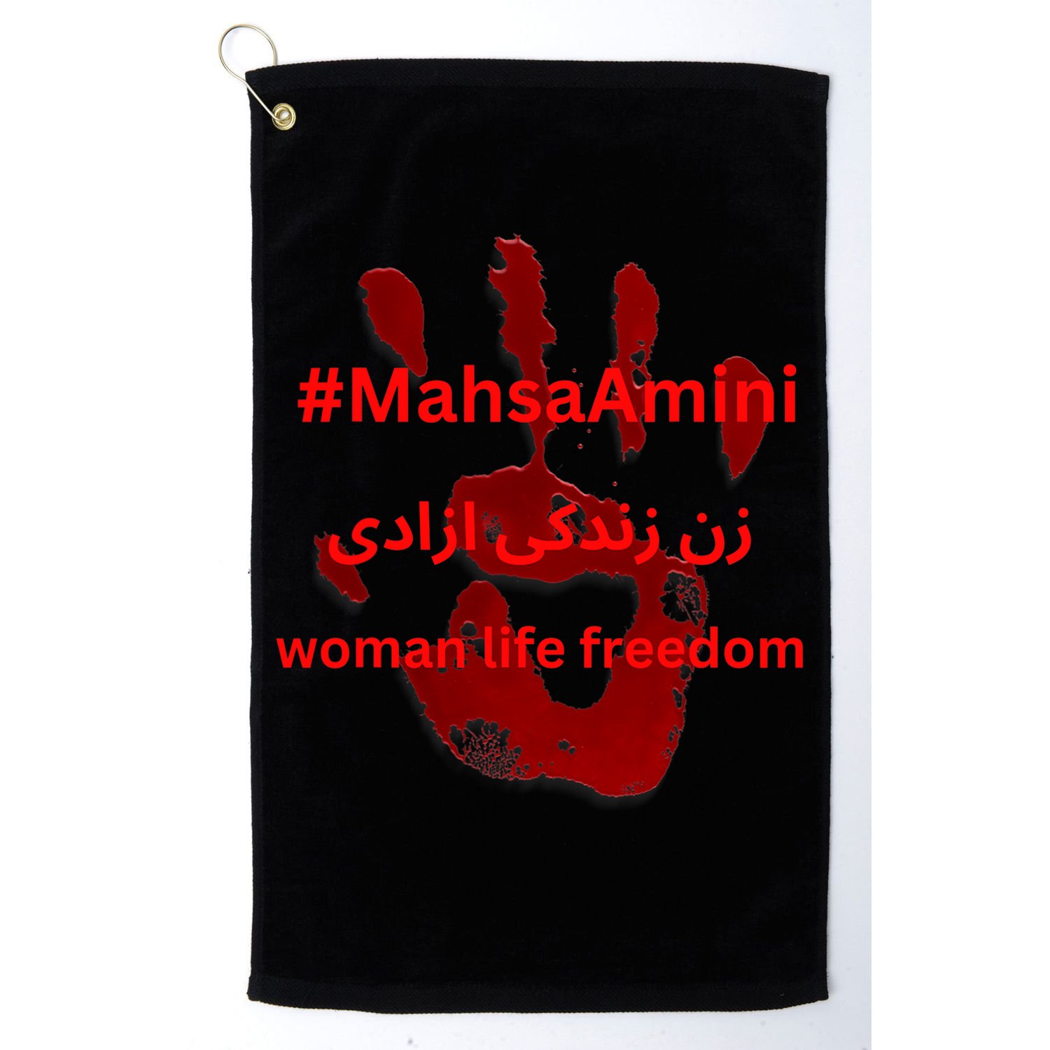 RISE WITH THE WOMEN OF IRAN, Women Life Freedom Hand Blood Golf Towel