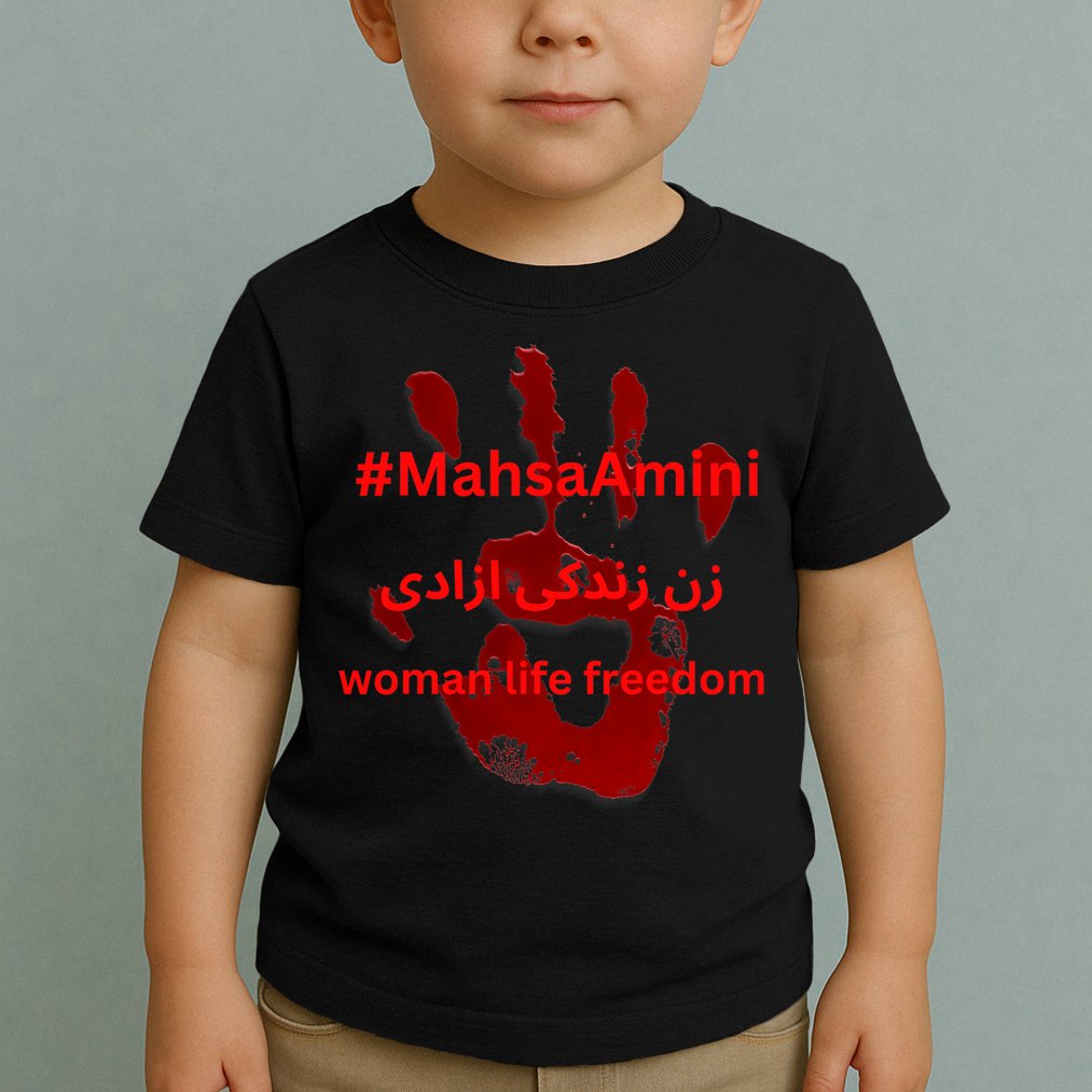RISE WITH THE WOMEN OF IRAN, Women Life Freedom Hand Blood Toddler T-Shirt