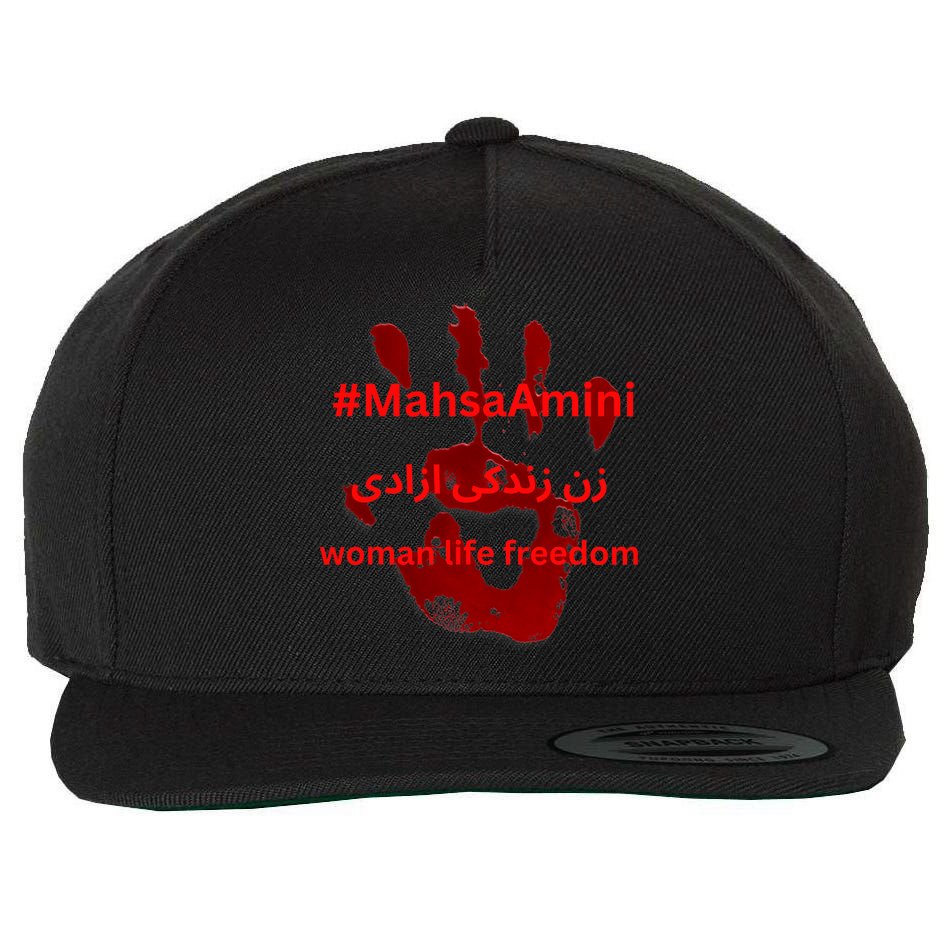RISE WITH THE WOMEN OF IRAN, Women Life Freedom Hand Blood Wool Snapback Cap