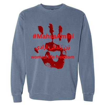 RISE WITH THE WOMEN OF IRAN, Women Life Freedom Hand Blood Garment-Dyed Sweatshirt