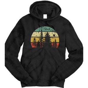 Retro Wildlife Trees Outdoors Nature Forest Tie Dye Hoodie