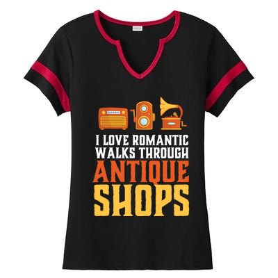 Rotic Walk Through Antique Shop Funny Antique Collector Gift Ladies Halftime Notch Neck Tee