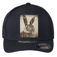 Retro Who The F_ck Is Alice Funny Rabbit  Flexfit Unipanel Trucker Cap