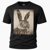 Retro Who The F_ck Is Alice Funny Rabbit  Performance Shirt