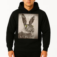 Retro Who The F_ck Is Alice Funny Rabbit  Hoodie