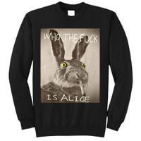 Retro Who The F_ck Is Alice Funny Rabbit  Sweatshirt