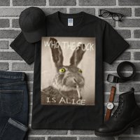 Retro Who The F_ck Is Alice Funny Rabbit  Tall T-Shirt