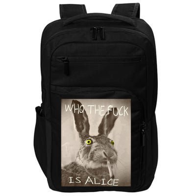 Retro Who The F_ck Is Alice Funny Rabbit  Impact Tech Backpack
