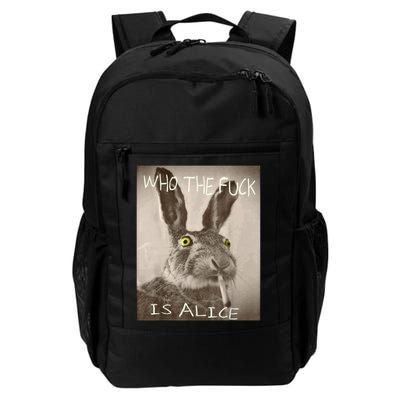 Retro Who The F_ck Is Alice Funny Rabbit  Backpack