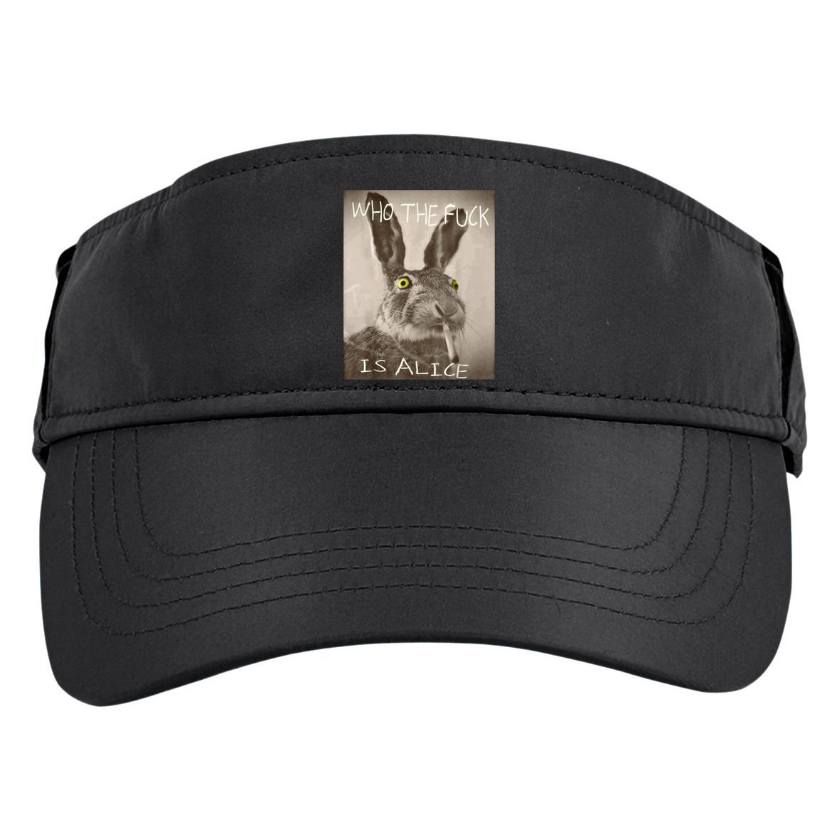 Retro Who The F_ck Is Alice Funny Rabbit  Adult Drive Performance Visor