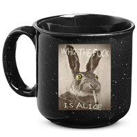 Retro Who The F_ck Is Alice Funny Rabbit  15oz Campfire Ceramic Mug