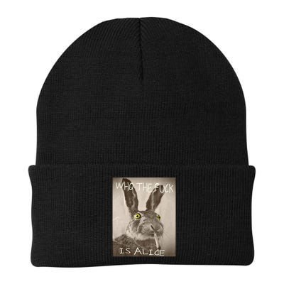 Retro Who The F_ck Is Alice Funny Rabbit  Beanie