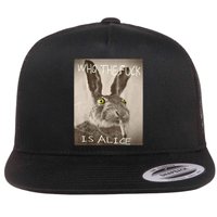 Retro Who The F_ck Is Alice Funny Rabbit  Flatbill Hat