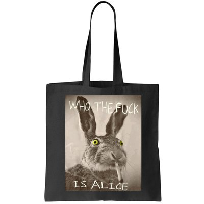 Retro Who The F_ck Is Alice Funny Rabbit  Bag