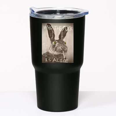 Retro Who The F_ck Is Alice Funny Rabbit  Tumbler
