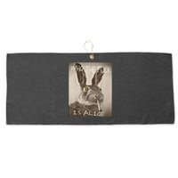 Retro Who The F_ck Is Alice Funny Rabbit  Large Microfiber Waffle Golf Towel