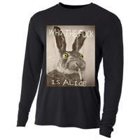 Retro Who The F_ck Is Alice Funny Rabbit  Cooling Performance Long Sleeve Crew