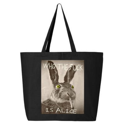Retro Who The F_ck Is Alice Funny Rabbit  25L Jumbo Tote