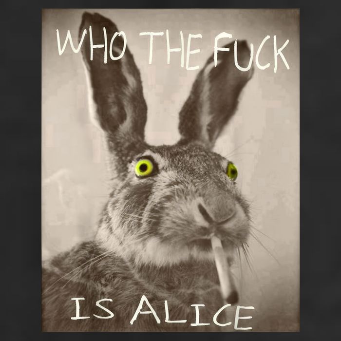 Retro Who The F_ck Is Alice Funny Rabbit  25L Jumbo Tote