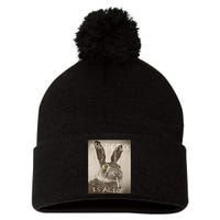 Retro Who The F_ck Is Alice Funny Rabbit  Pom Pom 12in Knit Beanie