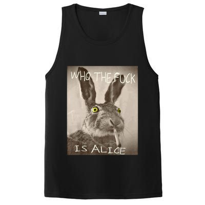 Retro Who The F_ck Is Alice Funny Rabbit  PosiCharge Competitor Tank