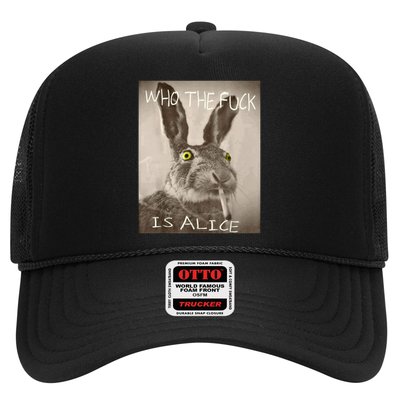 Retro Who The F_ck Is Alice Funny Rabbit  Trucker Hat
