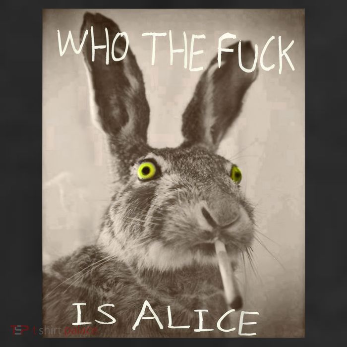 Retro Who The F_ck Is Alice Funny Rabbit  Trucker Hat