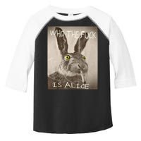 Retro Who The F_ck Is Alice Funny Rabbit  Toddler Fine Jersey T-Shirt