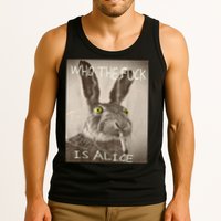 Retro Who The F_ck Is Alice Funny Rabbit  Tank Top