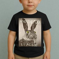 Retro Who The F_ck Is Alice Funny Rabbit  Toddler T-Shirt