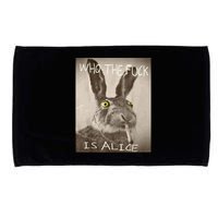 Retro Who The F_ck Is Alice Funny Rabbit  Microfiber Hand Towel