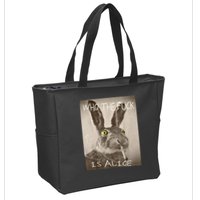 Retro Who The F_ck Is Alice Funny Rabbit  Zip Tote Bag
