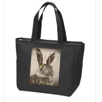 Retro Who The F_ck Is Alice Funny Rabbit  Zip Tote Bag
