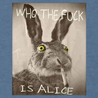 Retro Who The F_ck Is Alice Funny Rabbit  Garment-Dyed Sweatshirt