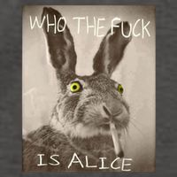 Retro Who The F_ck Is Alice Funny Rabbit  Vector Backpack
