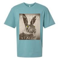 Retro Who The F_ck Is Alice Funny Rabbit  Sueded Cloud Jersey T-Shirt