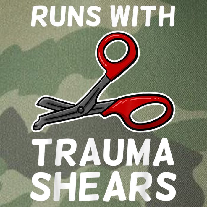 Runs With Trauma Shears EMT Emergency Medical Technician EMS Legacy Tie Dye Trucker Hat